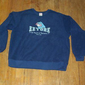 Retired Disney Store Eeyore Embroidered Fleece Sweatshirt